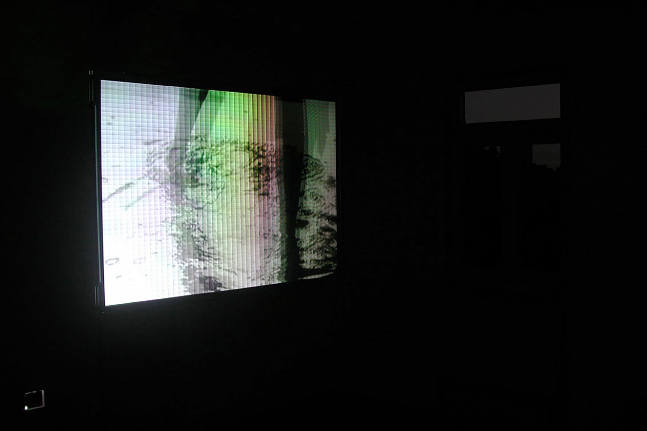 Whirl&Wake  
Videoprojektion auf Holoprofolie 
100x130 cm, Holzhausenschlösschen, Ffm