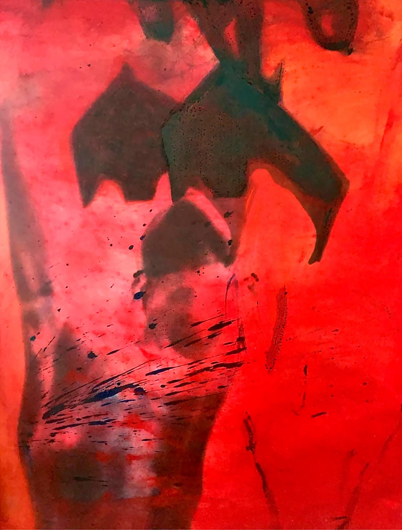 Red Nude,
Tempera on Photo canvas,
92x72 cm, 2022